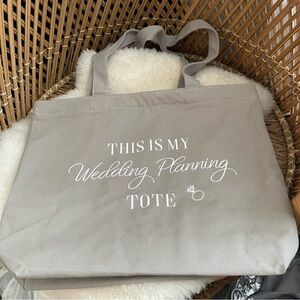 Gray Wedding Planning Tote Bag